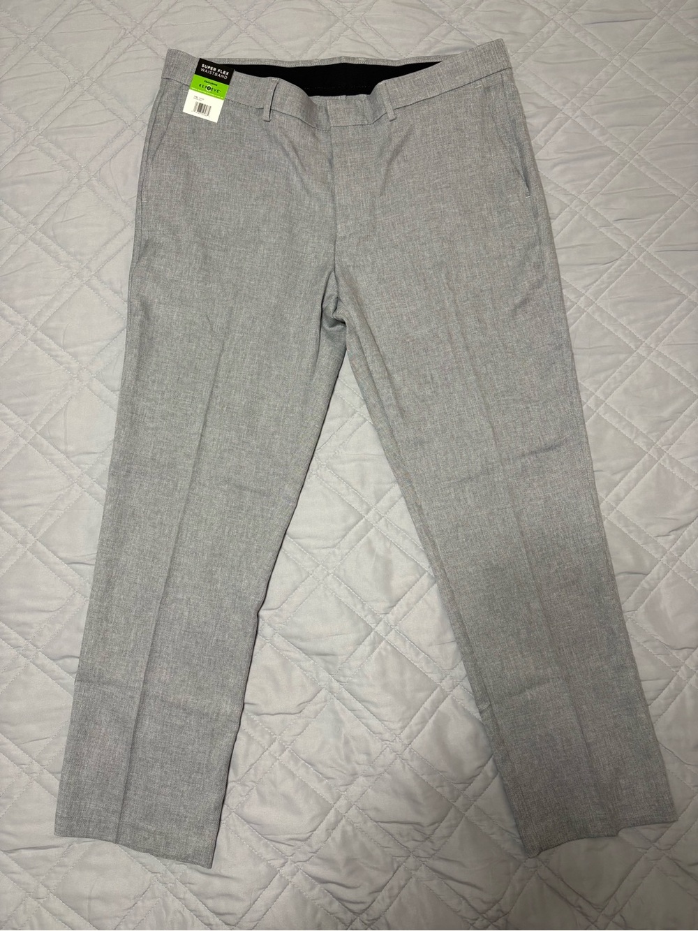 Haggar Light Grey Comfort Performance Dress Pant Straight Fit
